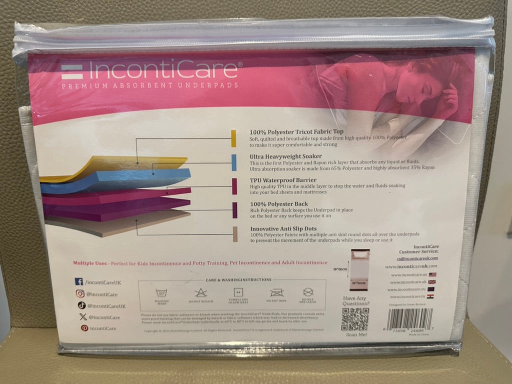 IncontiCare Premium Underpads 36" x 36"
